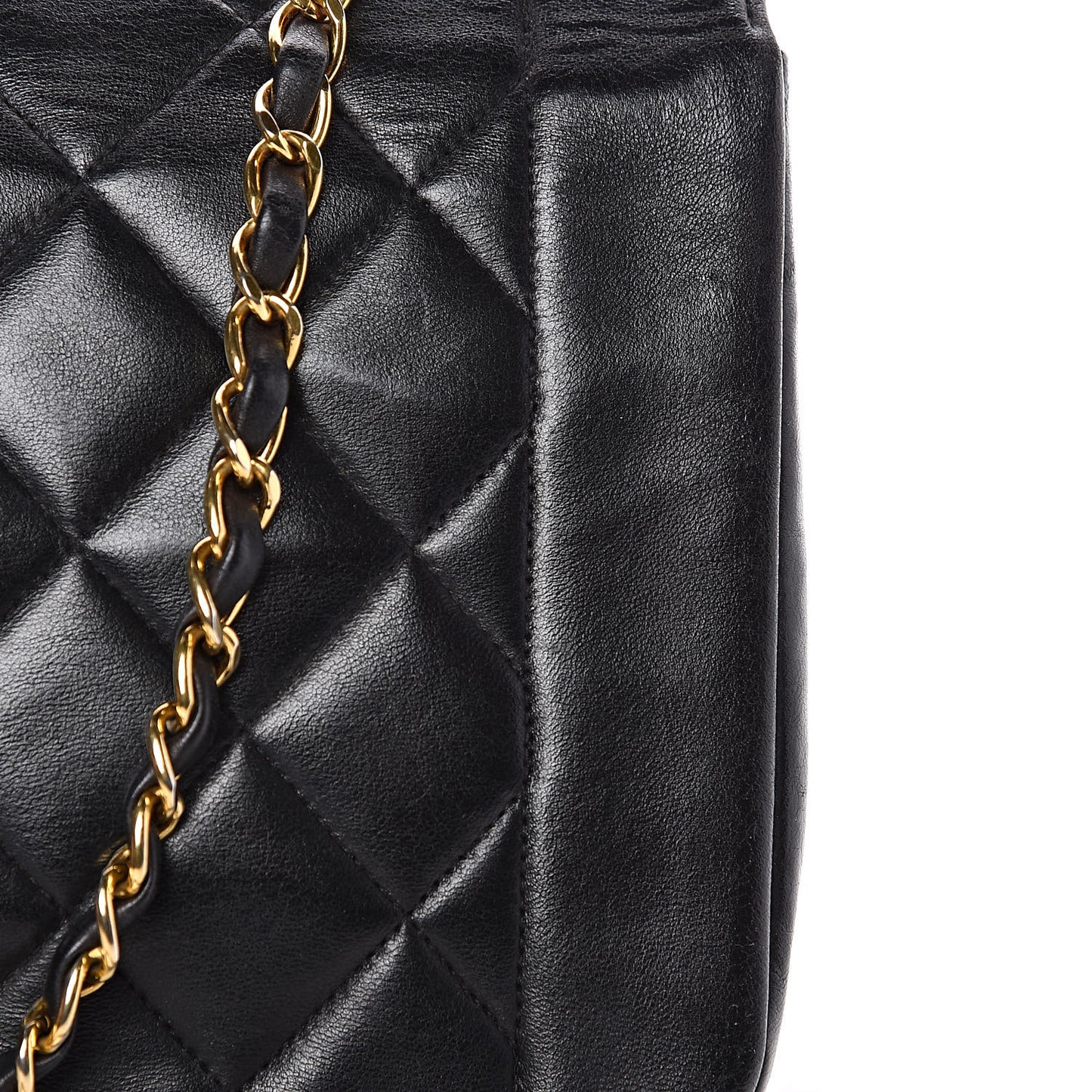 Lambskin Quilted Medium Single Flap Black