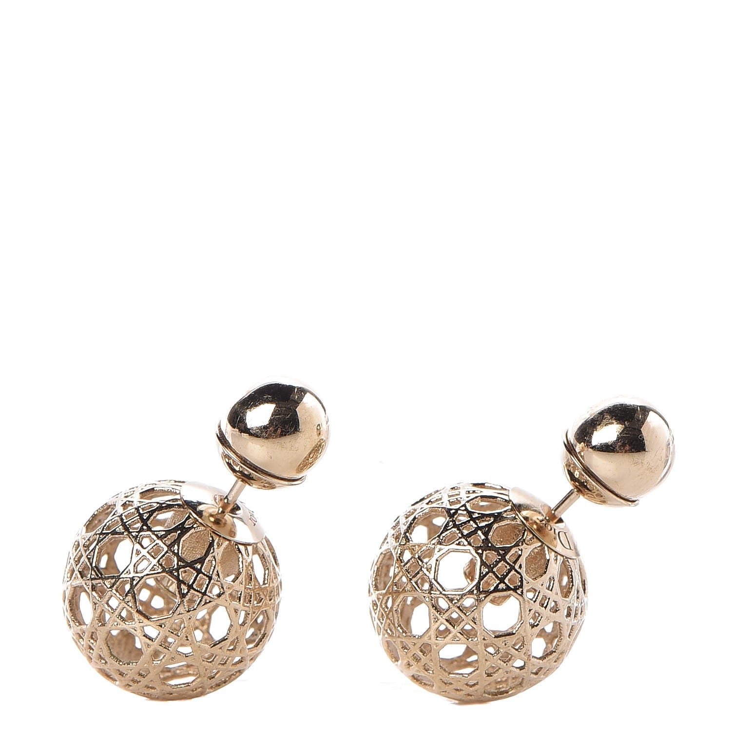 Christian Dior Cannage Mise En Dior Tribal Earrings Gold 1 of 6