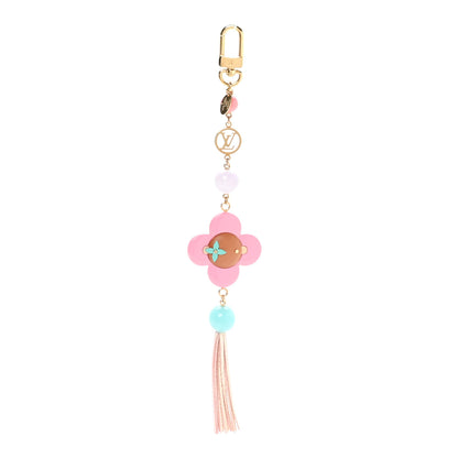 Louis Vuitton Resin Wood Vivienne Bag Charm Fuchsia Ecru White Caramel 1 of 5