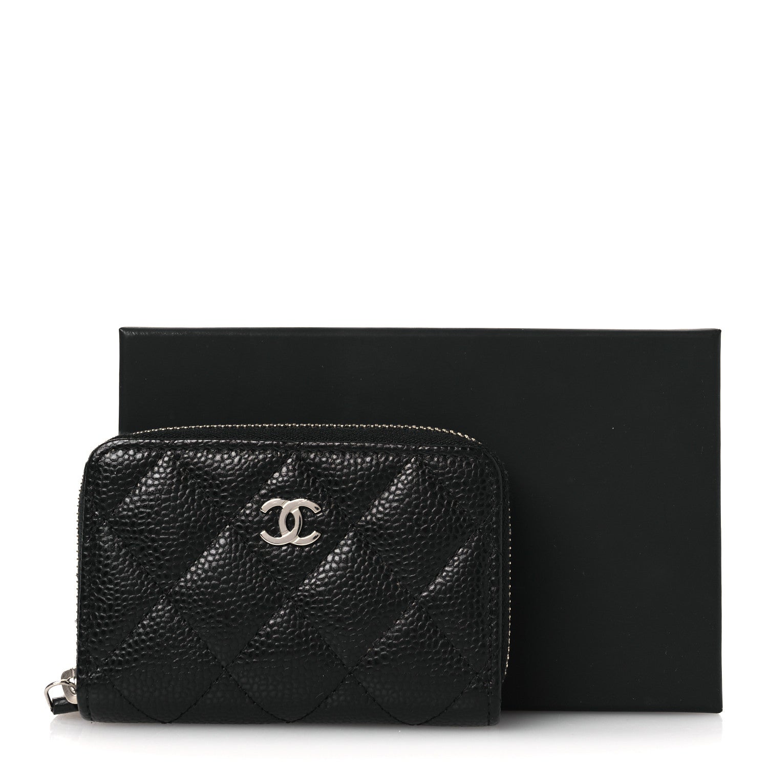 Chanel Caviar Quilted Zip Coin Purse Black 9 of 9