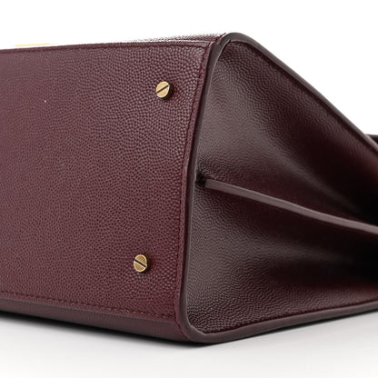Saint Laurent Grain de Poudre Medium Classic Monogram Cassandra Top Handle Rouge Legion 11 of 12