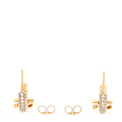 Louis Vuitton Metal Crystal LV Iconic Hoop Earrings Gold 3 of 6
