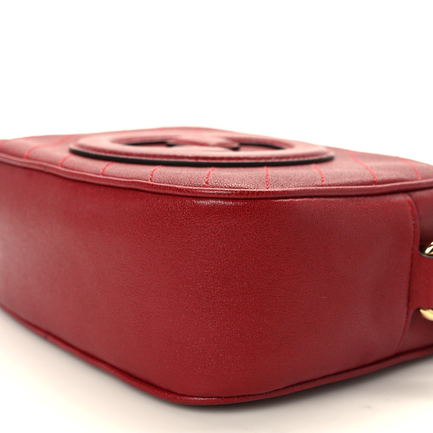 Sakai Be Green Calfskin Diagonal Stitched Small Blondie Shoulder Bag Rosso