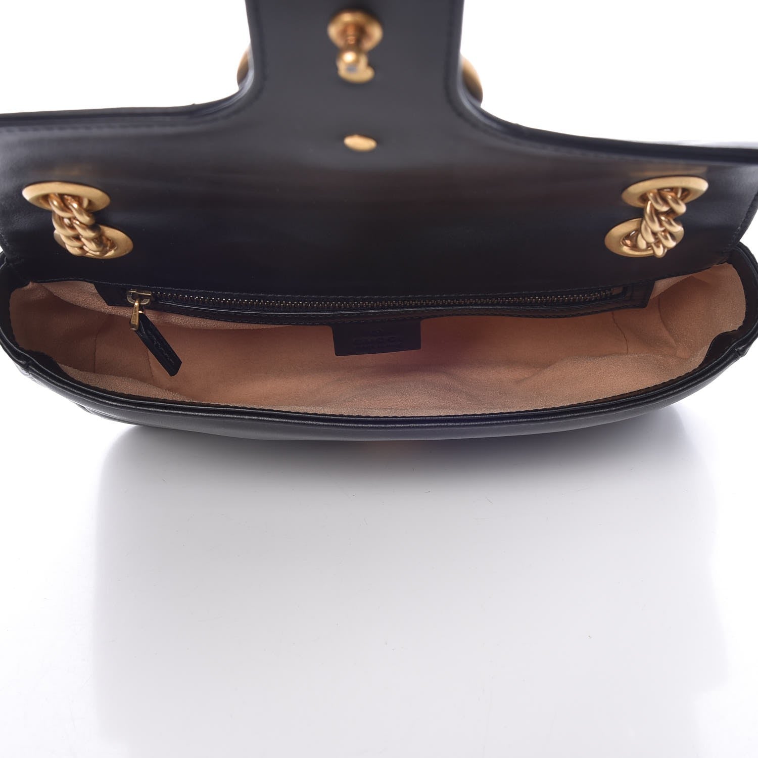 Gucci Calfskin Matelasse Small GG Marmont Shoulder Bag Black 5 of 7