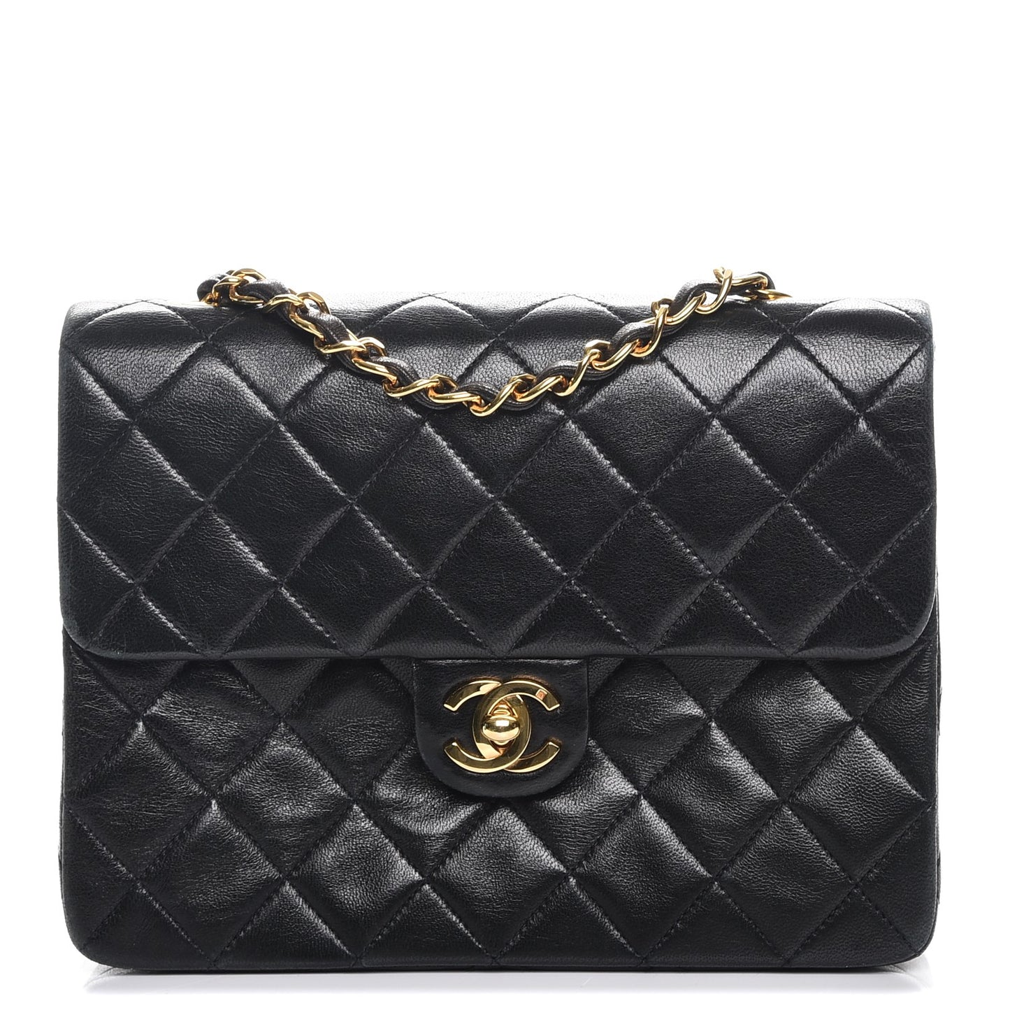 Lambskin Quilted Small Flap Black