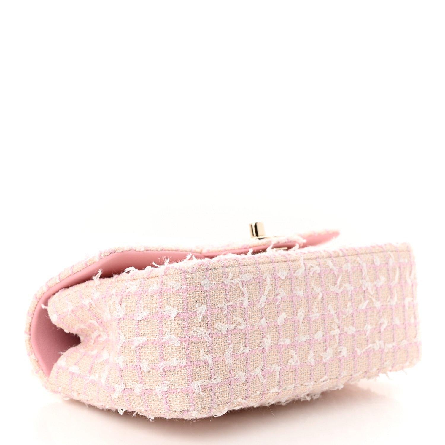Chanel Tweed Quilted Mini Top Handle Rectangular Flap Light Pink 4 of 11