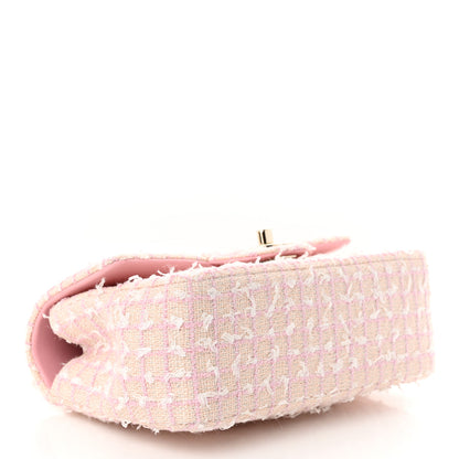 Chanel Tweed Quilted Mini Top Handle Rectangular Flap Light Pink 4 of 11