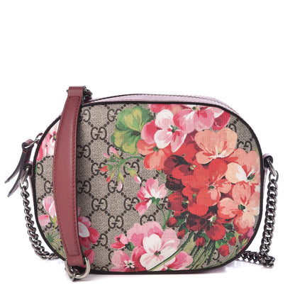 Gucci GG Supreme Monogram Blooms Mini Chain Shoulder Bag Beige Multicolor Dry Rose 1 of 9