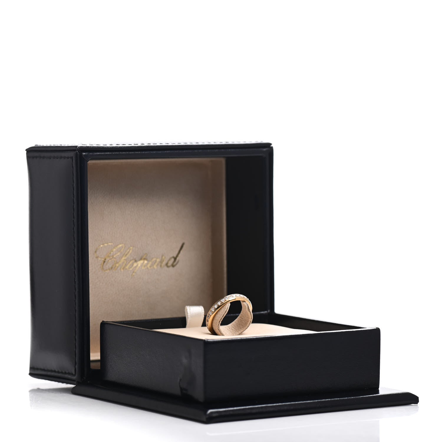 Chopard 18K Yellow Gold Diamond 3.5mm Eternity Wedding Band Ring 53 6.5 5 of 5