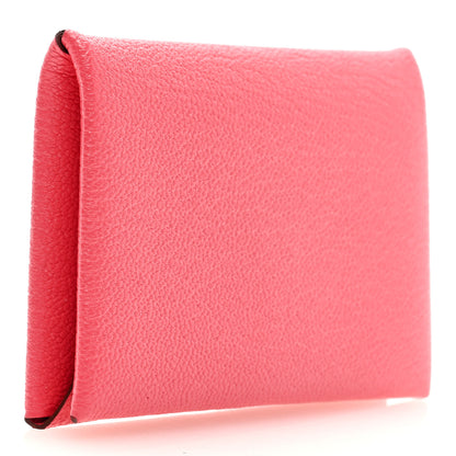Hermes Chevre Mysore Calvi Card Case Rose Lipstick 3 of 8