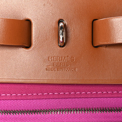 Hermes Vache Hunter Toile Herbag Zip 31 PM Magnolia Fauve 9 of 11