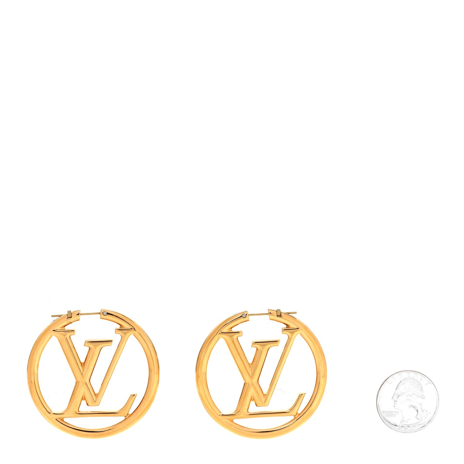 Louis Vuitton Metal Louise Hoop Earrings Gold Gold 2 of 6
