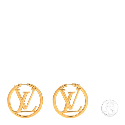 Louis Vuitton Metal Louise Hoop Earrings Gold Gold 2 of 6