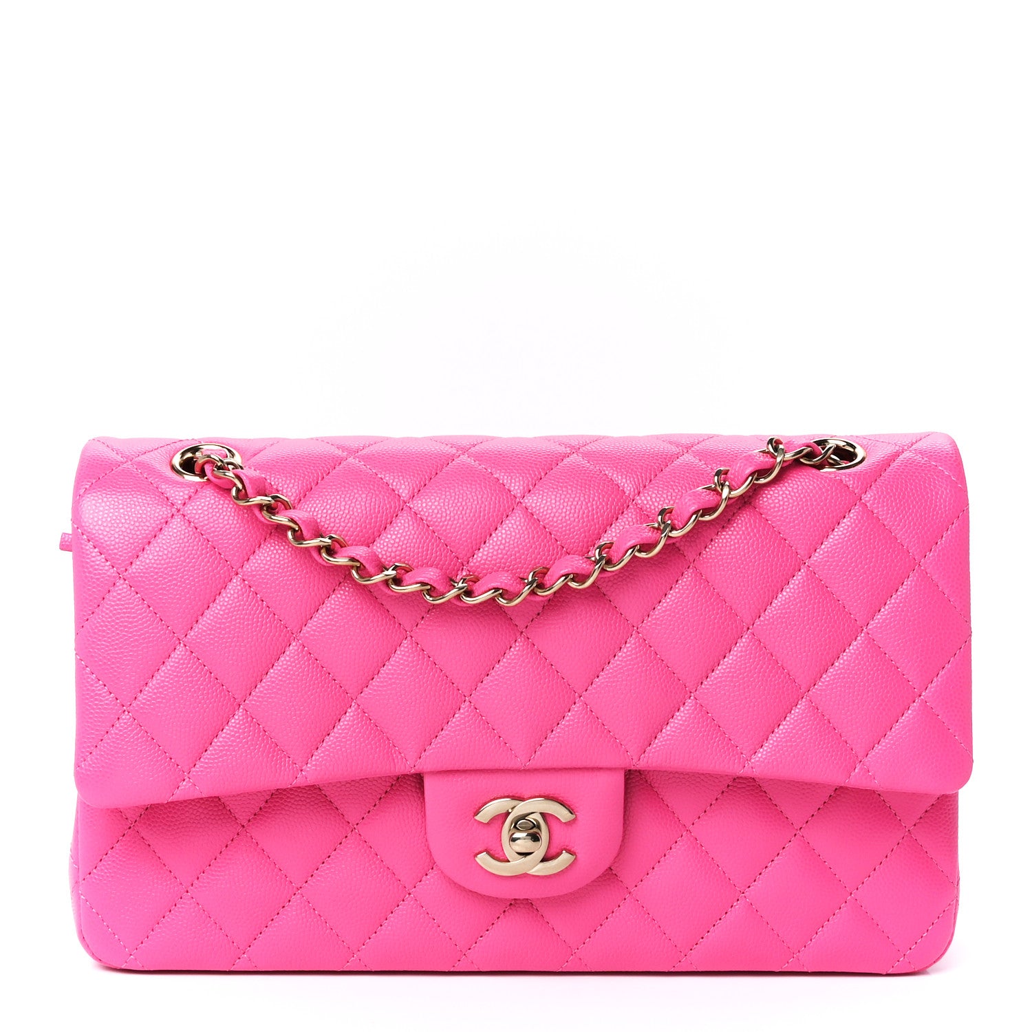 Chanel Caviar Quilted Medium Double Flap Pink 1 of 12