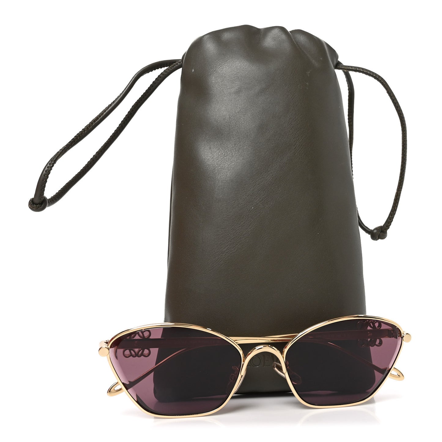 Metal Anagram Hexagonal Sunglasses LW40115U Smoke Moka Gold