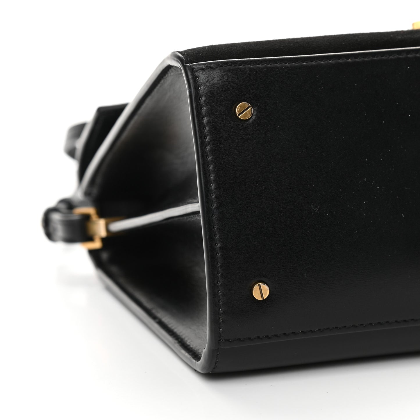 Kid Scamosciato Smooth Calfskin Medium Classic Monogram Cassandra Top Handle Black Rouge Legion