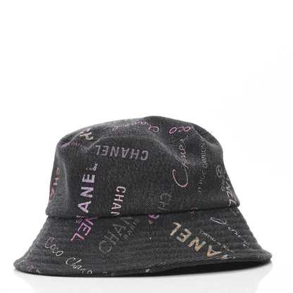 Chanel Denim Mood Cloche Bucket Hat S Black 3 of 7