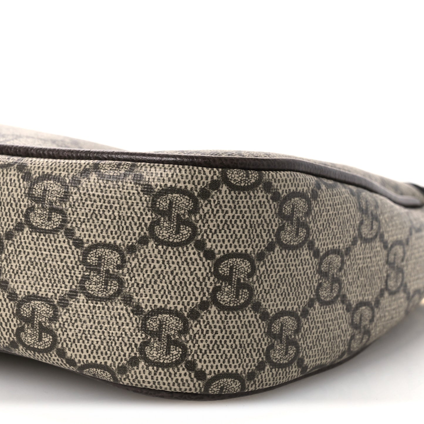 GG Supreme Monogram Textured Dollar Calfskin Web Small Ophidia GG Handbag Beige Ebony New Acero