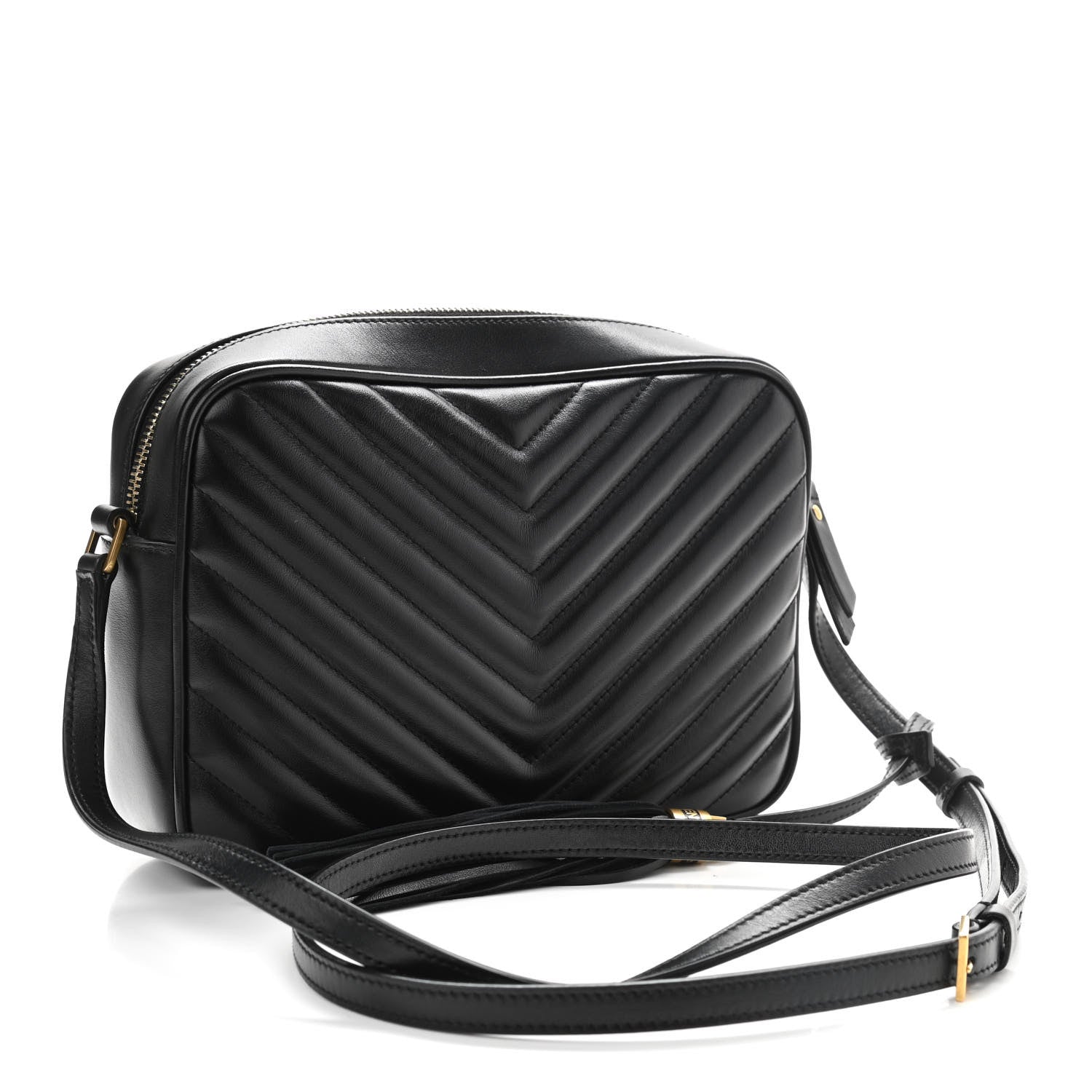 Saint Laurent Calfskin Matelasse Monogram Lou Camera Bag Black 3 of 10
