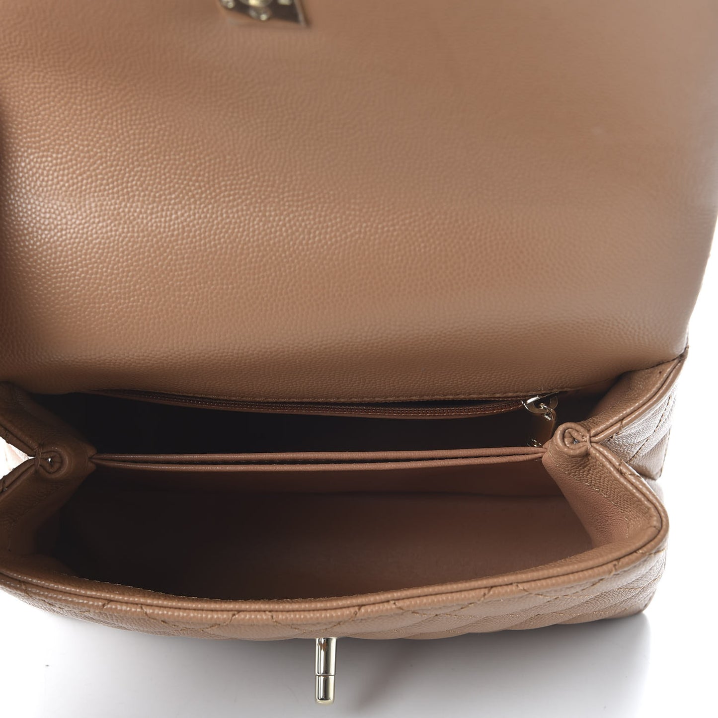 Caviar Quilted Mini Coco Handle Flap Brown
