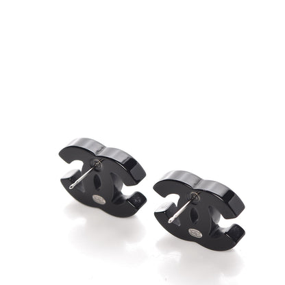 Chanel Resin Crystal CC Earrings Black 3 of 5