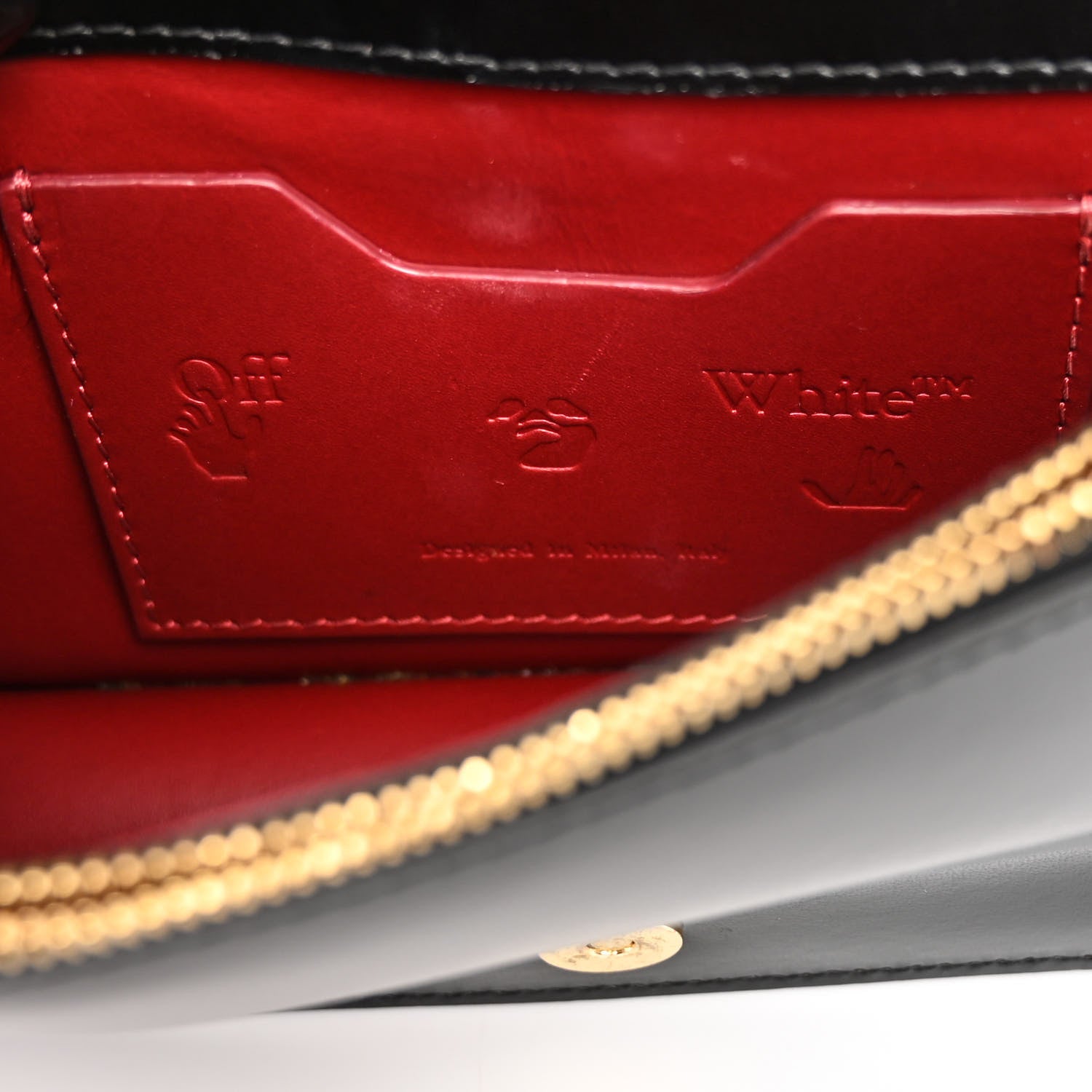 Off-White Calfskin Jitney 0.5 Crossbody Bag Black 6 of 9