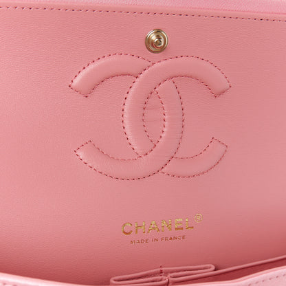 Chanel Pearly Lambskin Ombre Quilted Medium Double Flap Pink 6 of 11