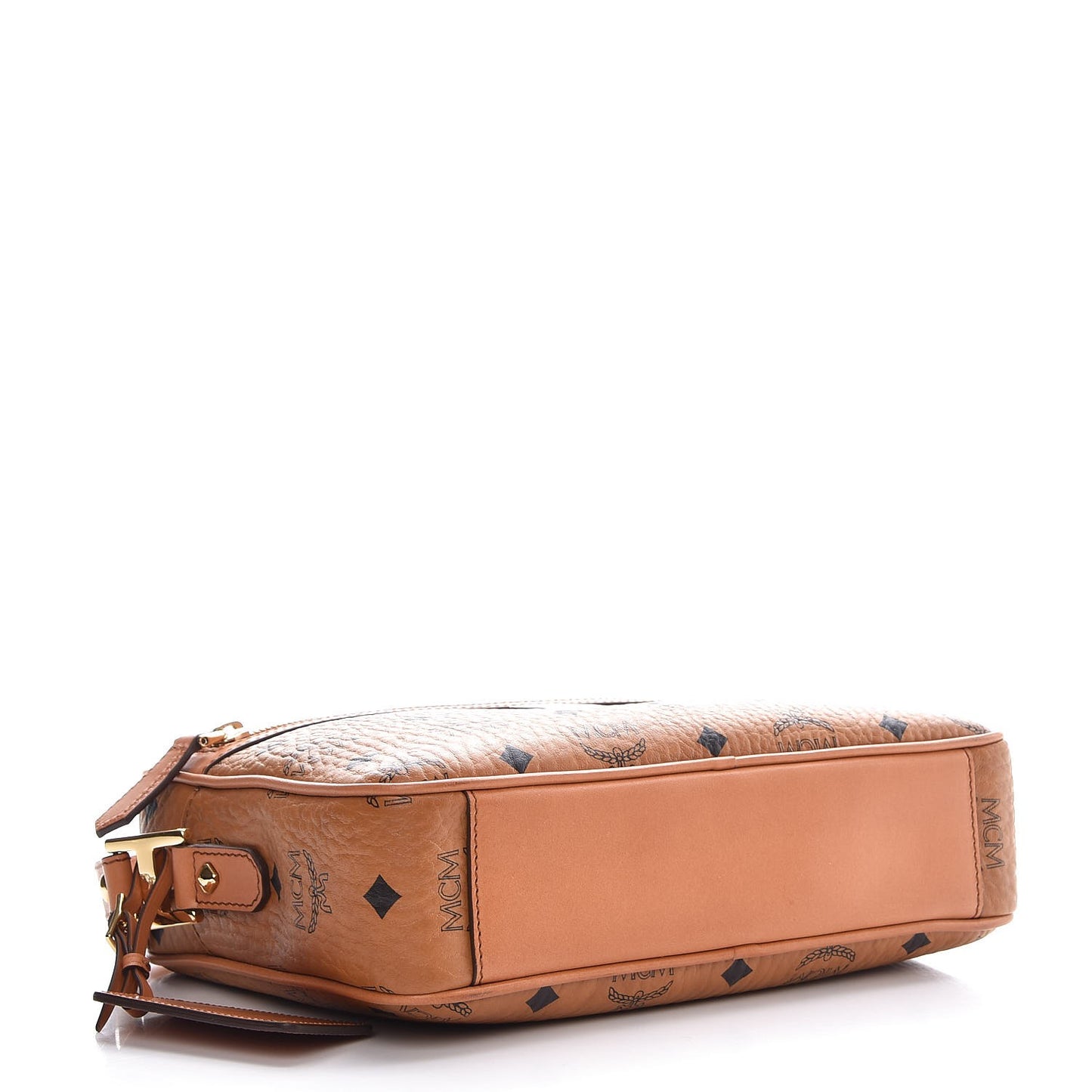 Visetos Medium Heritage Line Camera Crossbody Bag Cognac