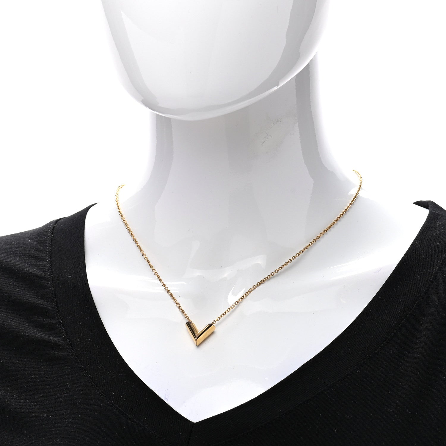 Louis Vuitton Essential V Necklace Gold 2 of 7