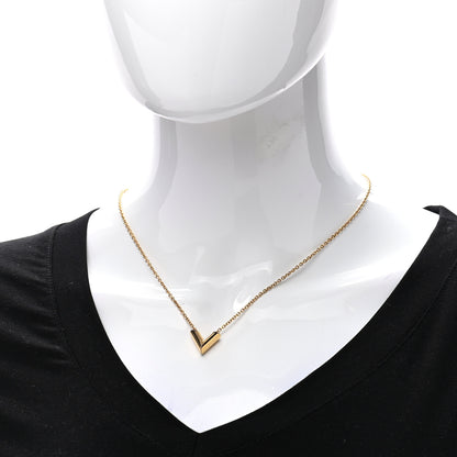 Louis Vuitton Essential V Necklace Gold 2 of 7