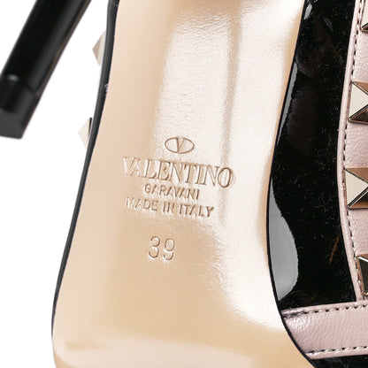 Valentino Garavani Patent Nappa Rockstud Ankle Strap 100mm Pumps 39 Black Poudre 6 of 8