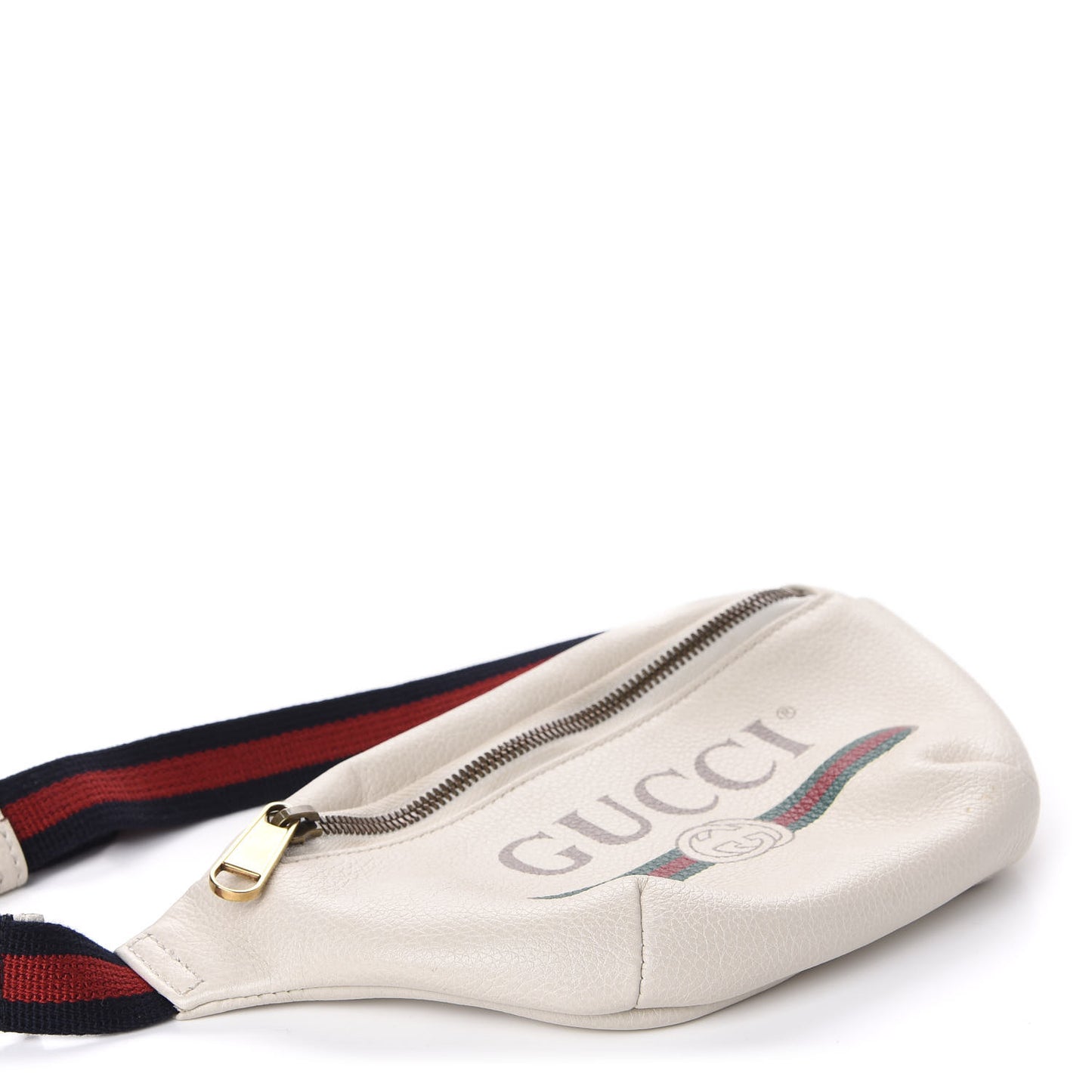 Grained Calfskin Small Logo Belt Bag White