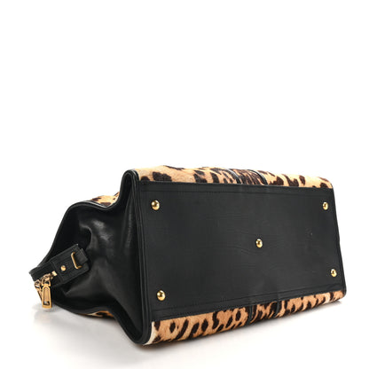 Saint Laurent Pony Hair Leopard Print Large Cabas Chyc Black 4 of 9