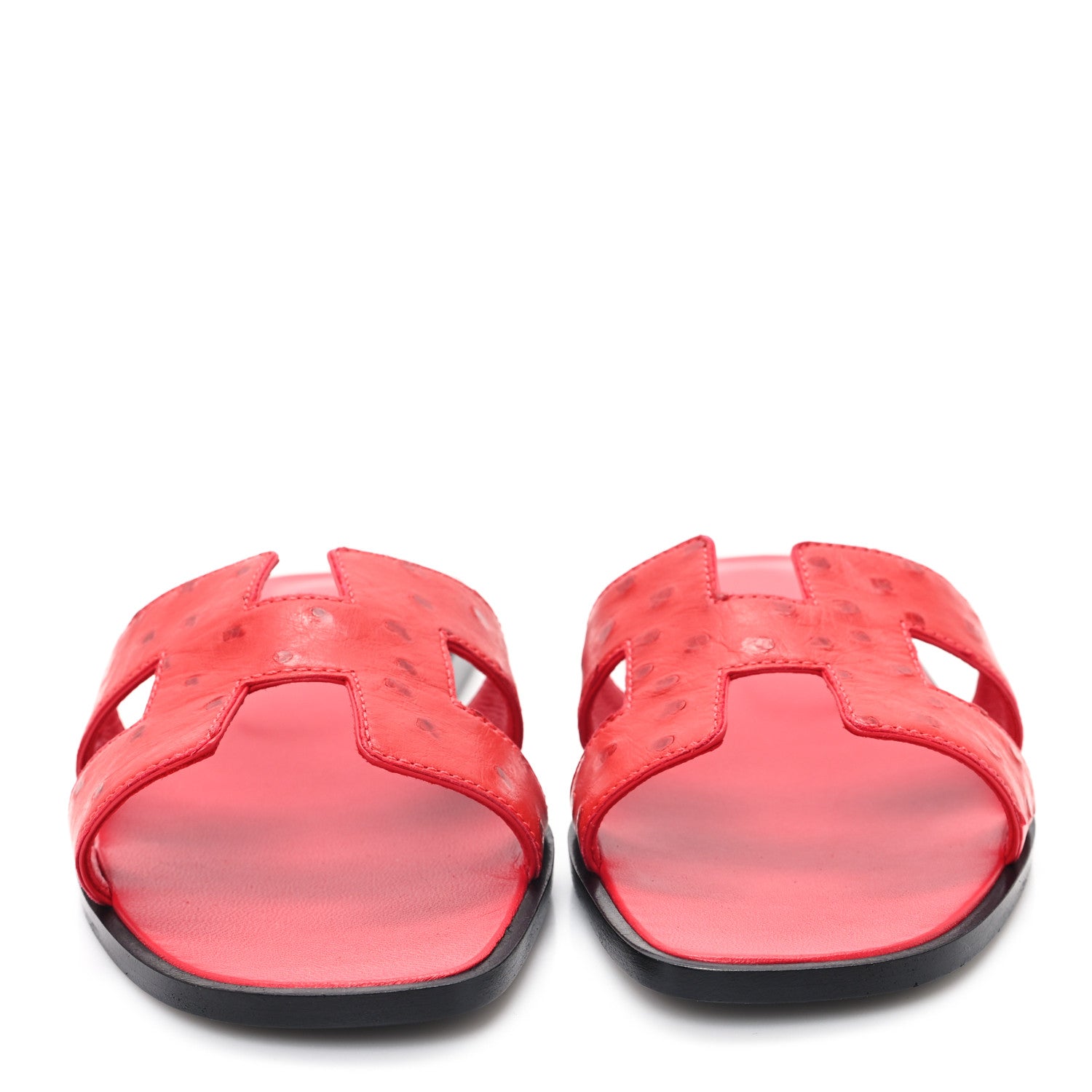 Hermes Ostrich Oran Sandals 38 Rose Cotinga 3 of 10