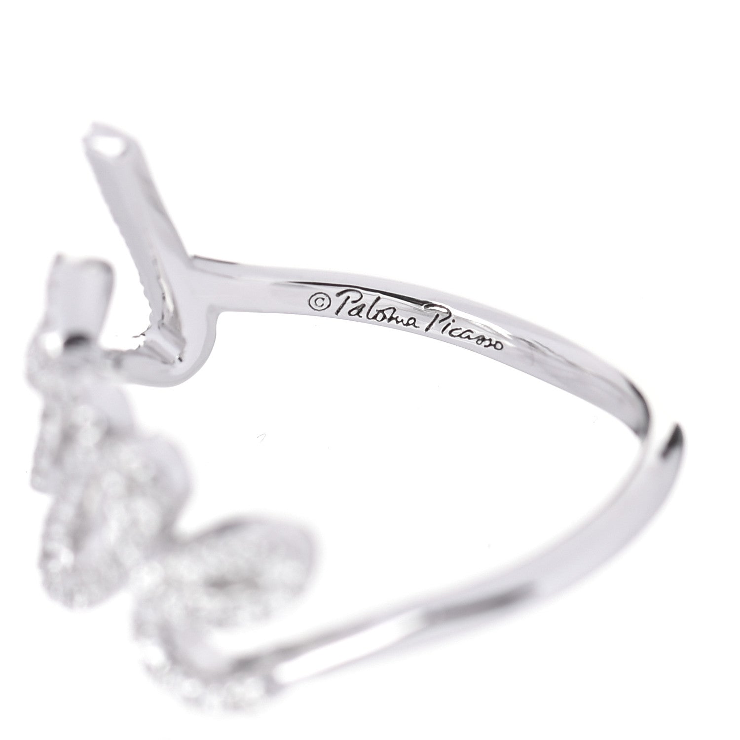 Tiffany 18K White Gold Diamond Paloma's Graffiti Love Ring 47 4.25 4 of 5