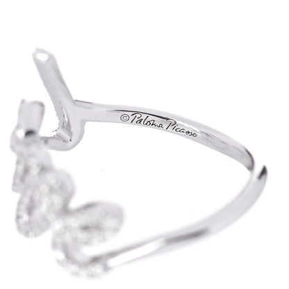 Tiffany 18K White Gold Diamond Paloma's Graffiti Love Ring 47 4.25 4 of 5