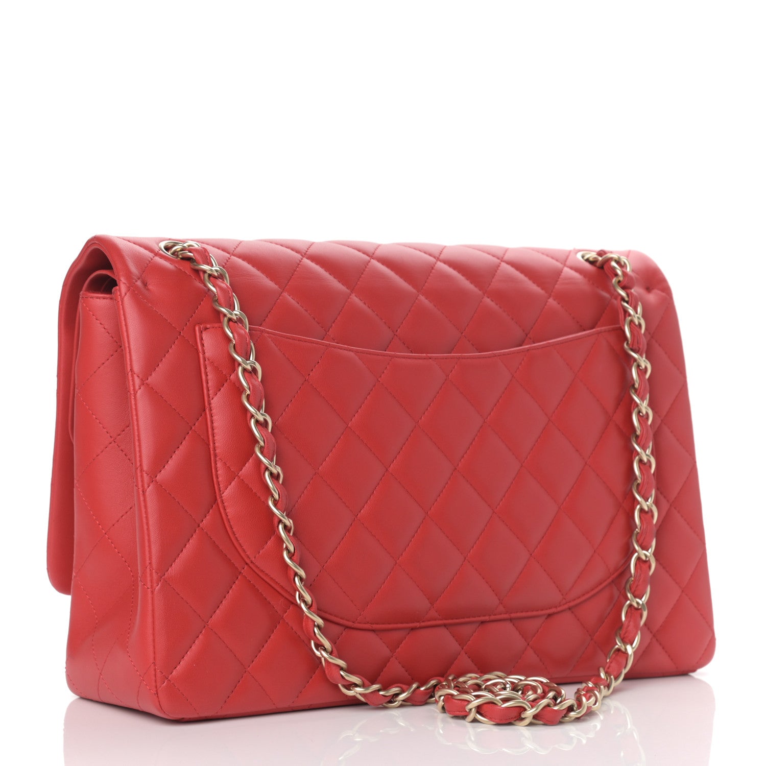 Chanel Lambskin Quilted Maxi Double Flap Red 3 of 10