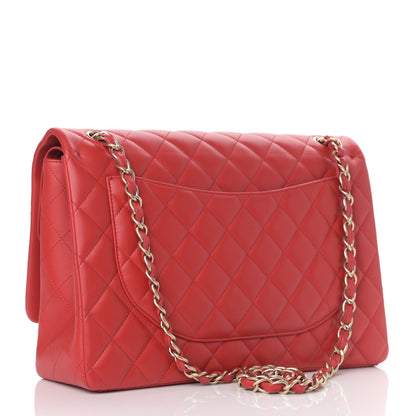 Chanel Lambskin Quilted Maxi Double Flap Red 3 of 10
