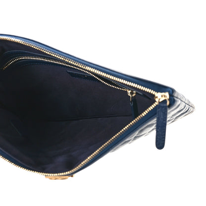 Chanel Caviar Quilted Medium Boy Cosmetic Case Navy 5 of 9