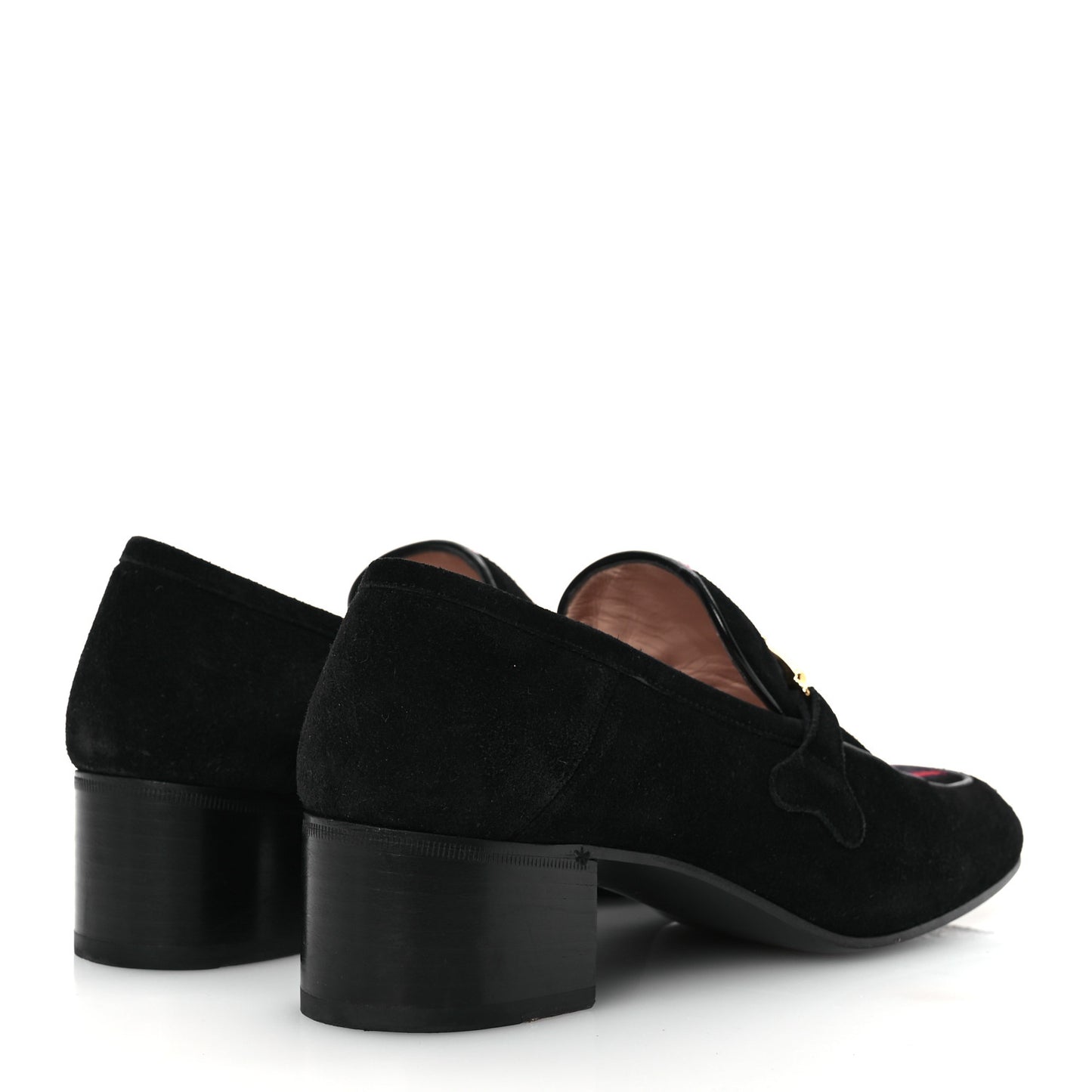 Suede Web Womens Loafers 38.5 Black