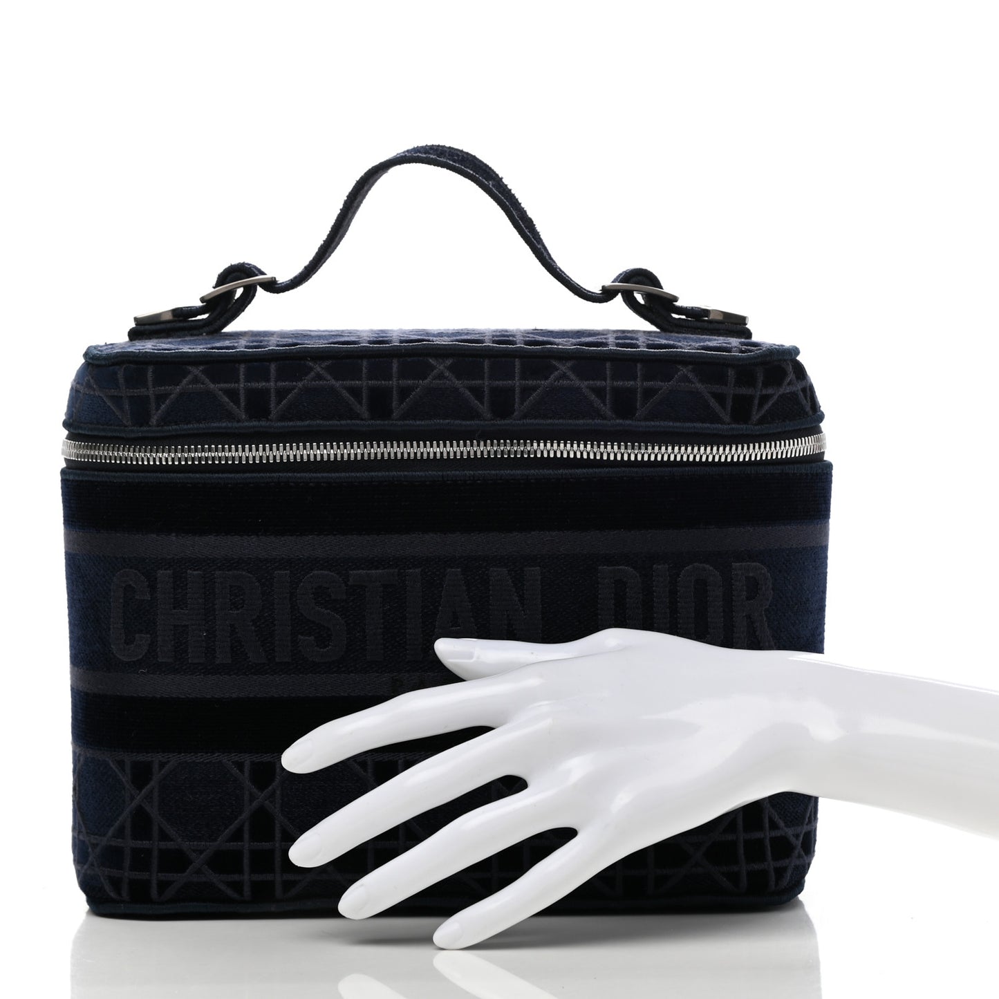 Velvet Cannage Diortravel Vanity Case Blue