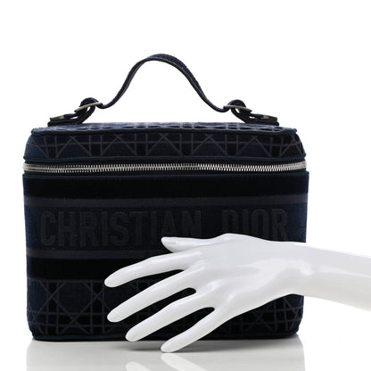 Christian Dior Velvet Cannage Diortravel Vanity Case Blue 2 of 8