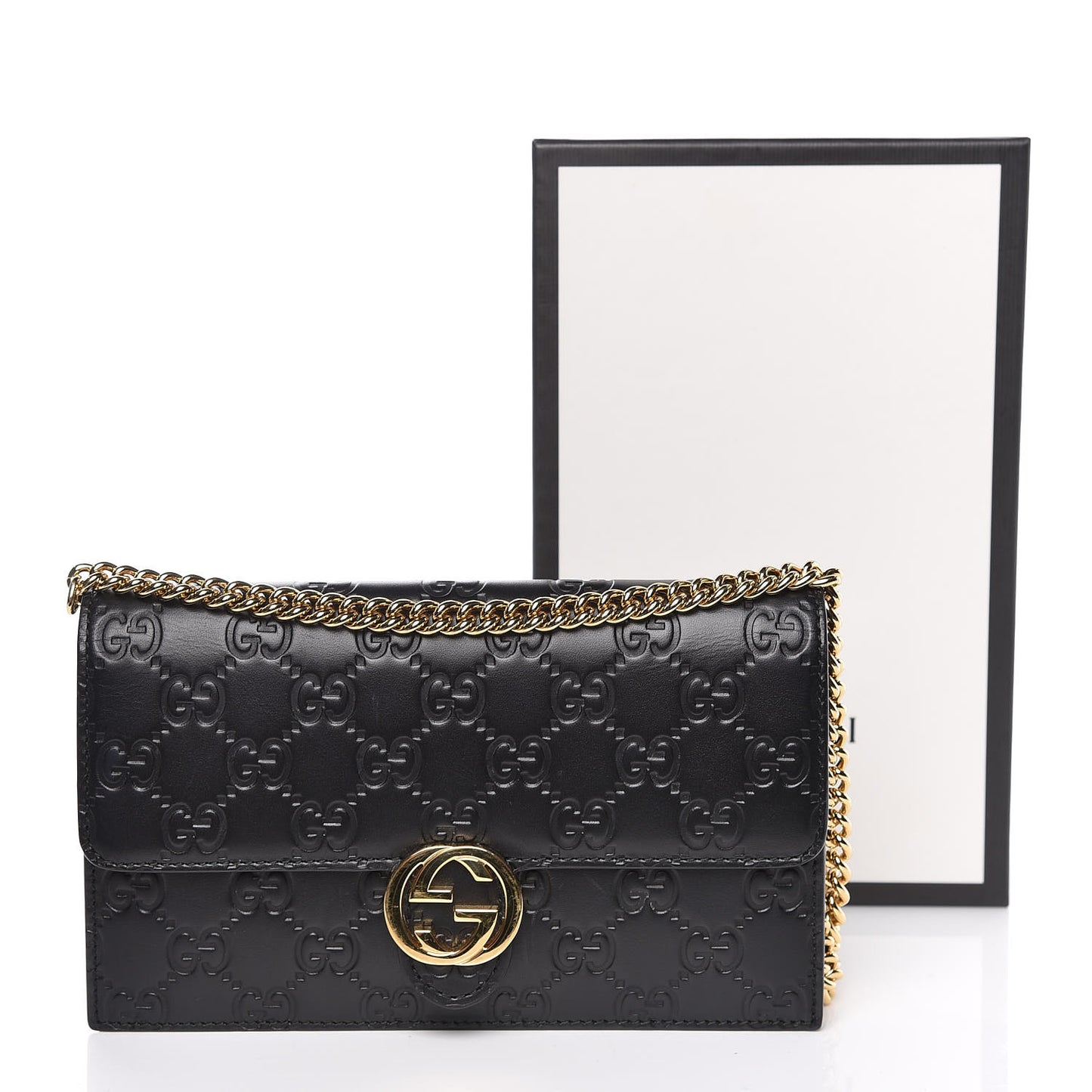 Guccissima Icon Chain Wallet Black