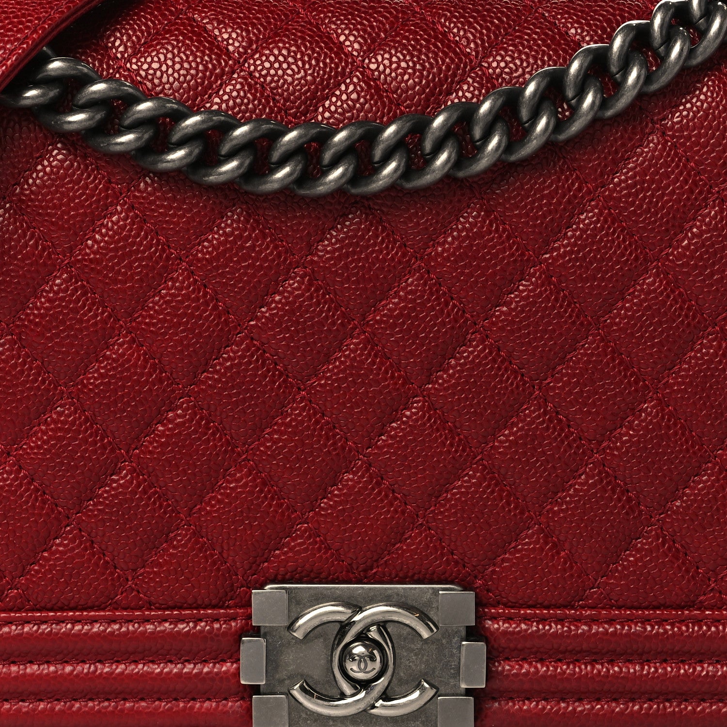 Chanel Caviar Quilted New Medium Boy Flap Dark Red 8 of 10