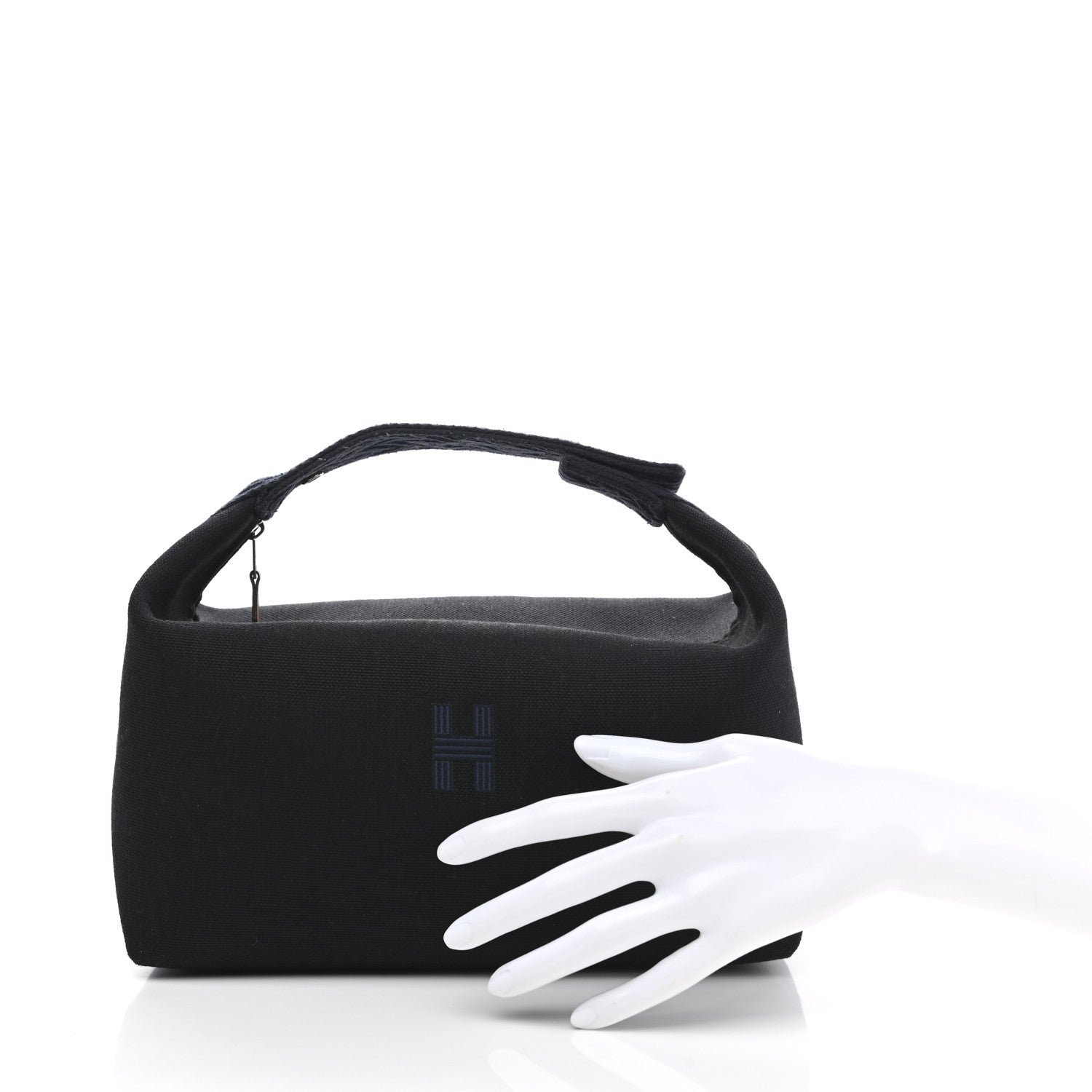 Hermes Canvas Small Bride-A-Brac Pouch Black Bleu Nuit 3 of 7