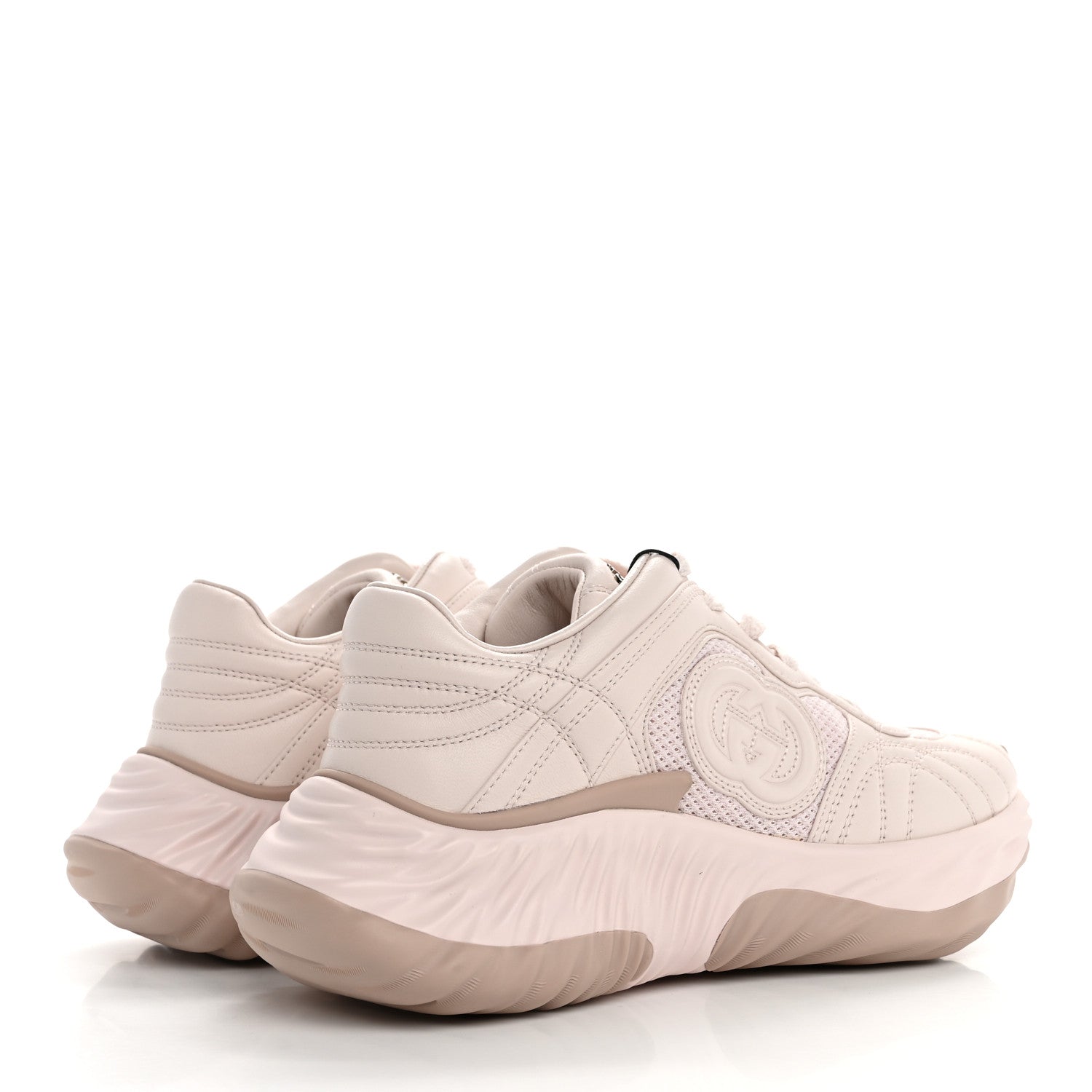 Gucci Calfskin Interlocking G Ripple Womens Platform Sneakers 36 Light Pink 5 of 10