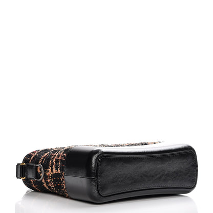 Chanel Tweed Calfskin Medium Gabrielle Hobo Black Brown 4 of 9