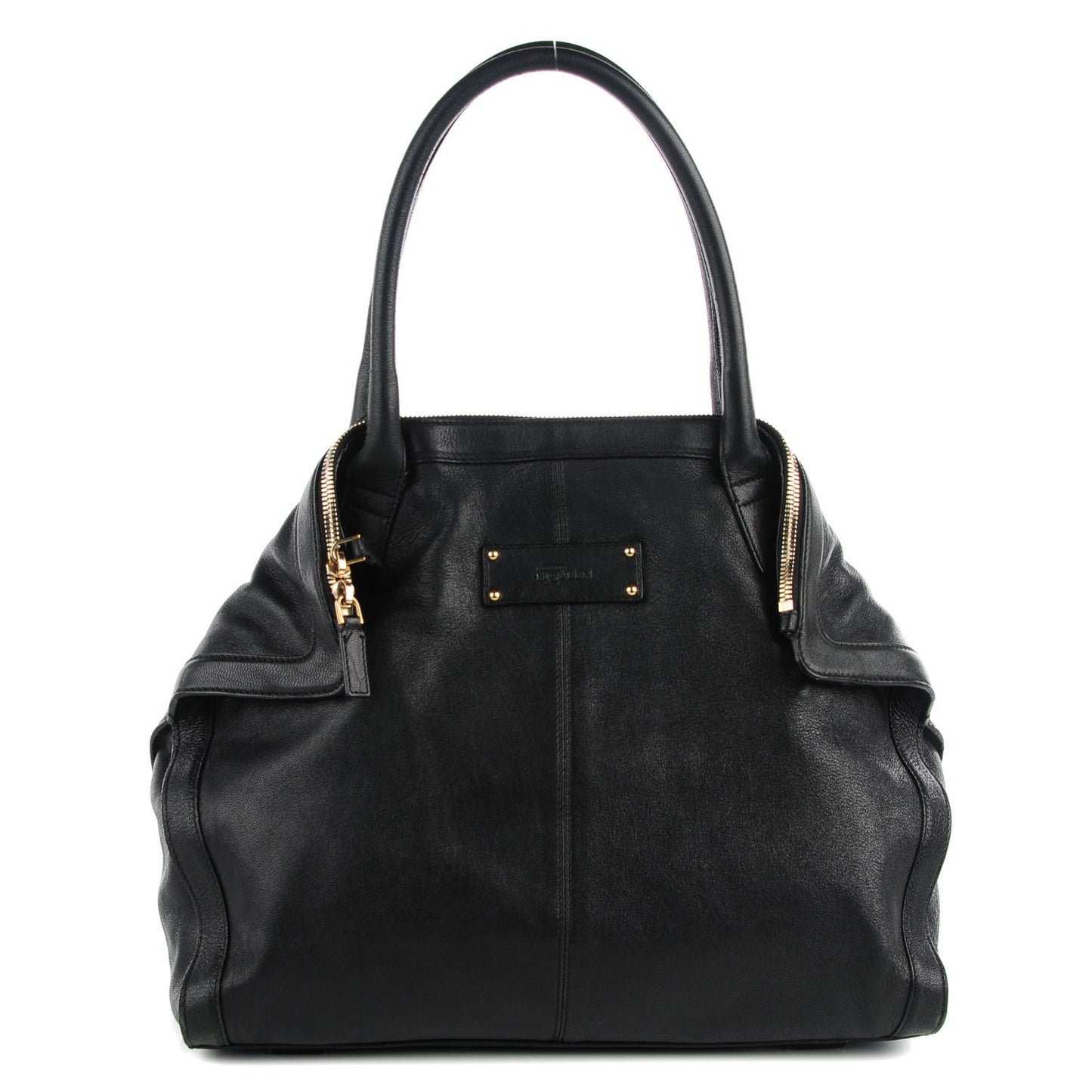 Leather Mini De Manta Tote Black