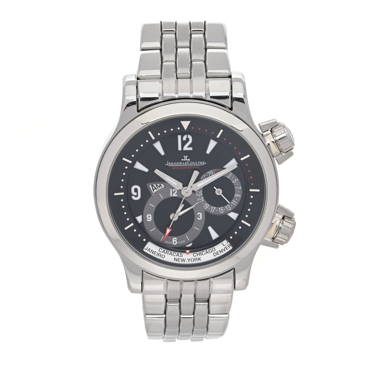 Stainless Steel 41mm Master Compressor Geographic Chronograph Automatic Watch Black Q1718470