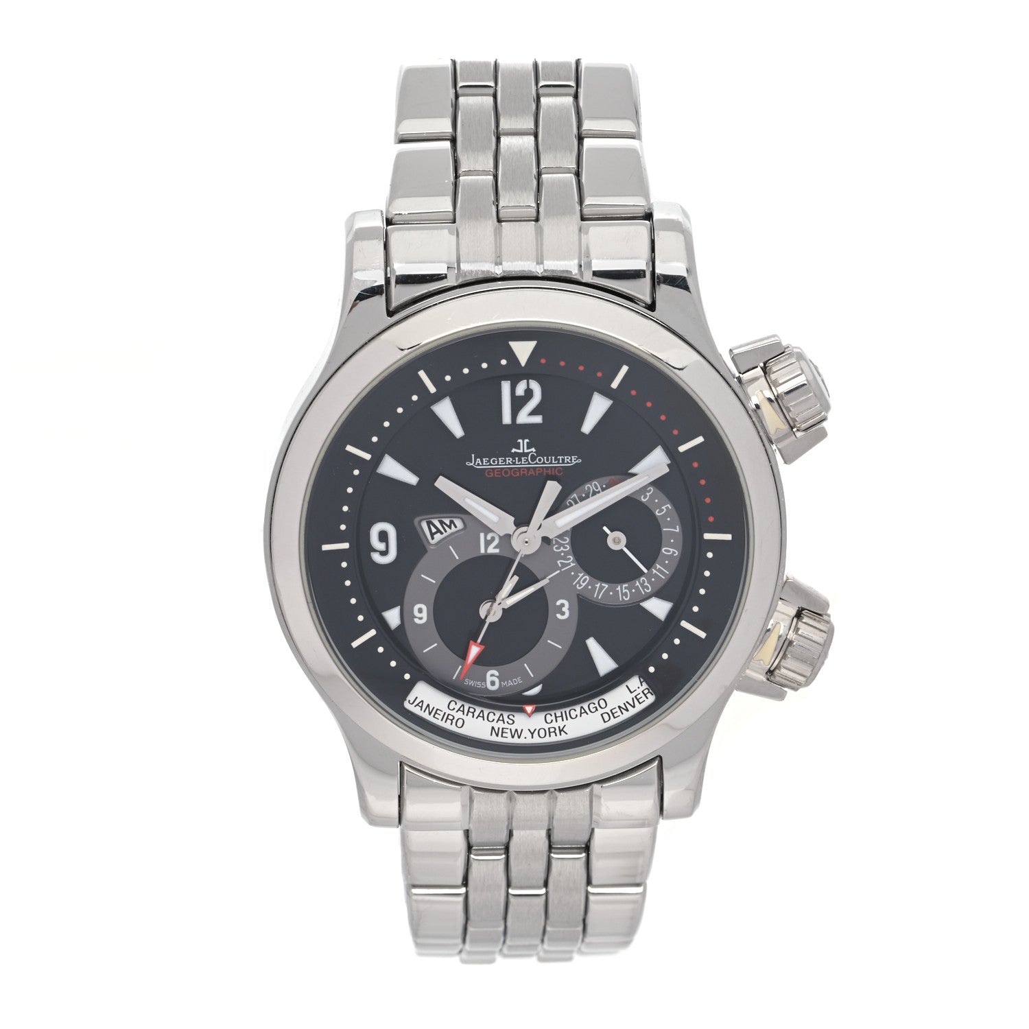 Jaeger-LeCoultre Stainless Steel 41mm Master Compressor Geographic Chronograph Automatic Watch Black Q1718470 1 of 4